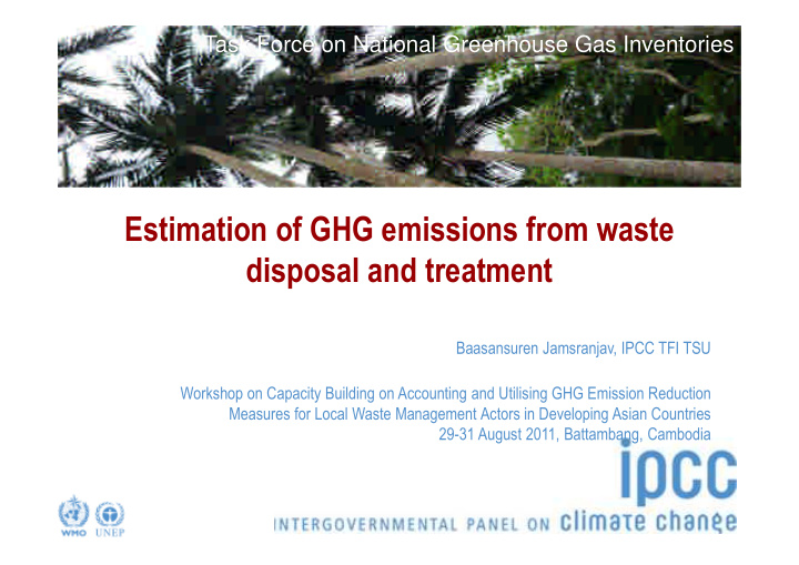 estimation of ghg emissions from waste disposal and