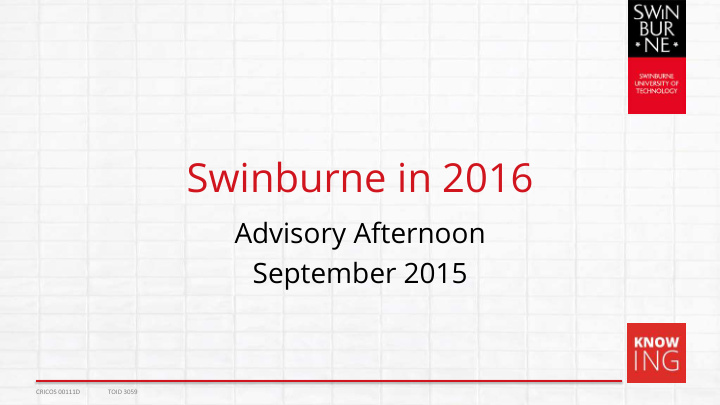 swinburne in 2016