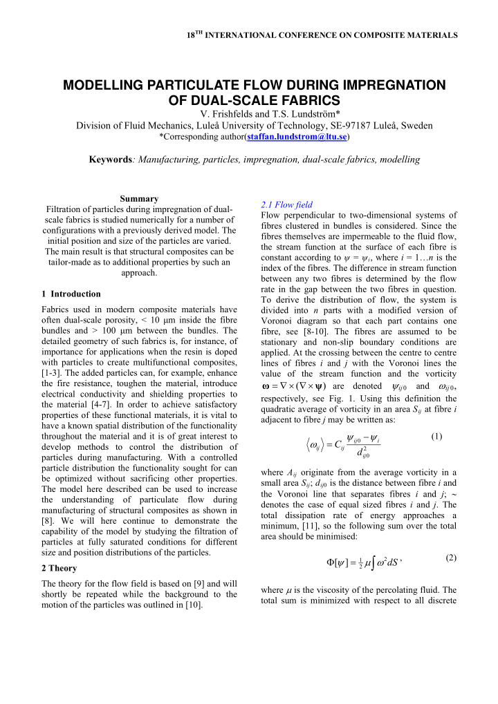 2 ds 1 2 theory 2 the theory for the flow field is based