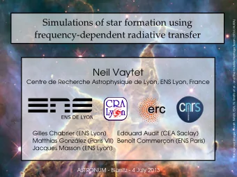 Simulations of star formation using  Backgroud image credit: NASA, ESA, N. Smith et al., and The