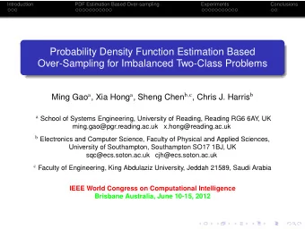 Probability Density Function Estimation Based  Over-Sampling for Imbalanced Two-Class Problems Ming