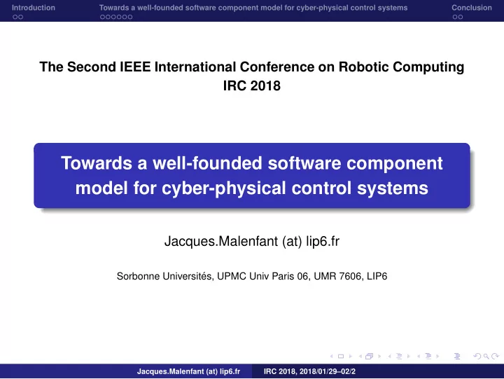 towards a well founded software component model for cyber