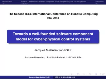 Towards a well-founded software component  model for cyber-physical control systems