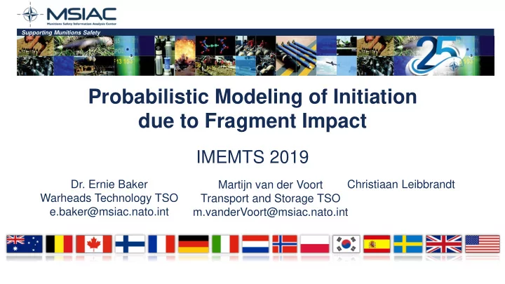 probabilistic modeling of initiation