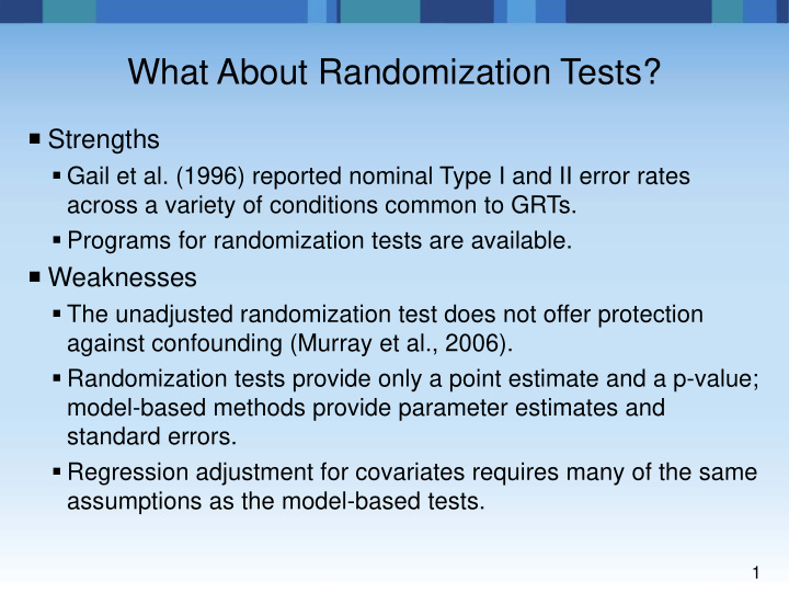 what about randomization tests