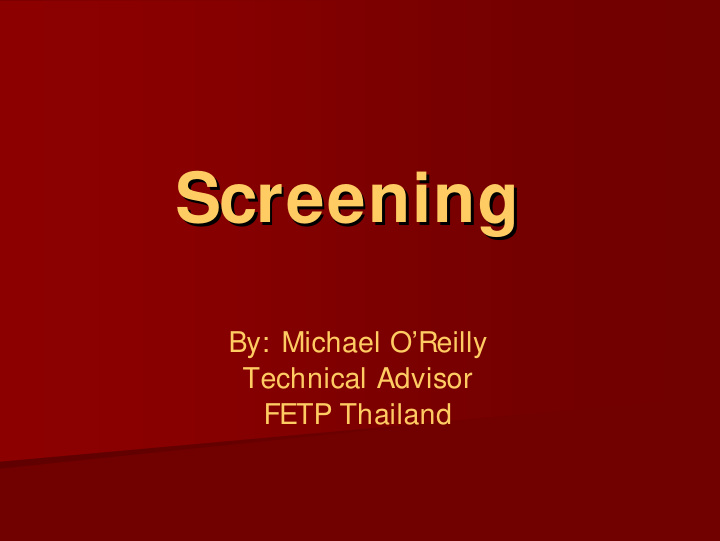 screening screening