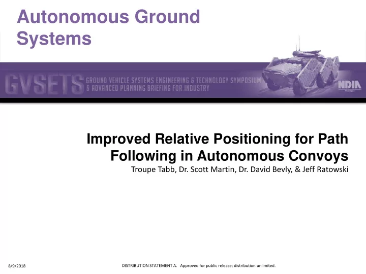 autonomous ground systems