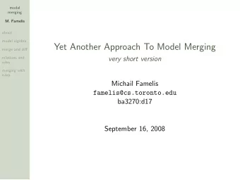 Yet Another Approach To Model Merging  merge and diff  relations and  very short version  rules