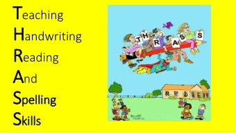 Parent In  Information Session 2016  Graphemic  Phonemic  Awareness  Awareness  What is THRASS?