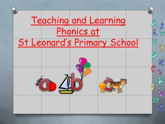 Teaching and Learning  Phonics at St Leonards Primary School  Fun Facts:  There are 26 letters,