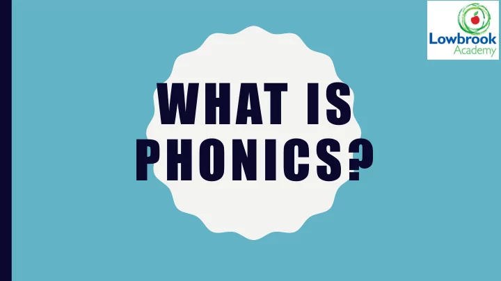 what is phonics