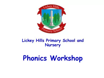 Phonics Workshop  Aims  To share how phonics is taught at Lickey Hills  To develop parents