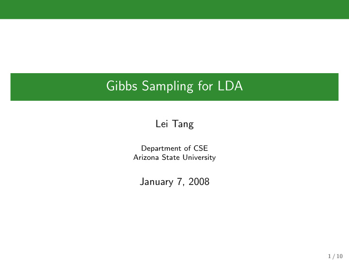 gibbs sampling for lda