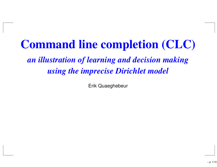 command line completion clc