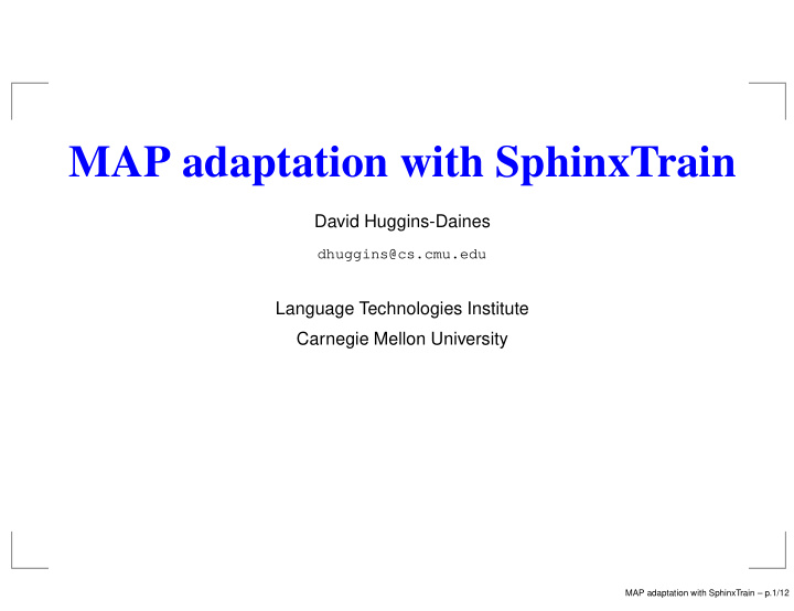 map adaptation with sphinxtrain