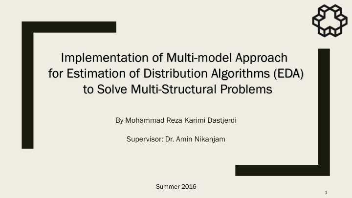 for estimation of distribution algorithms eda