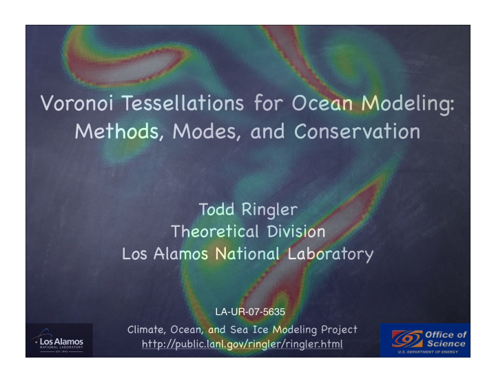 voronoi tessellations for ocean modeling methods modes
