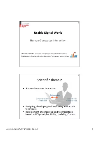 Scientific domain  Human-Computer Interaction  Interaction  Computer science  Supported by