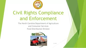Civil Rights Compliance  and Enforcement  The North Carolina Department of Agriculture  and