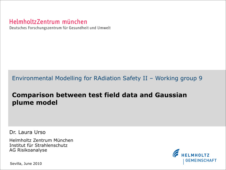 comparison between test field data and gaussian plume