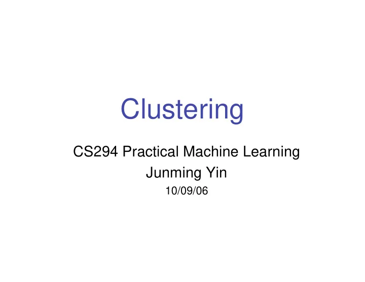 clustering
