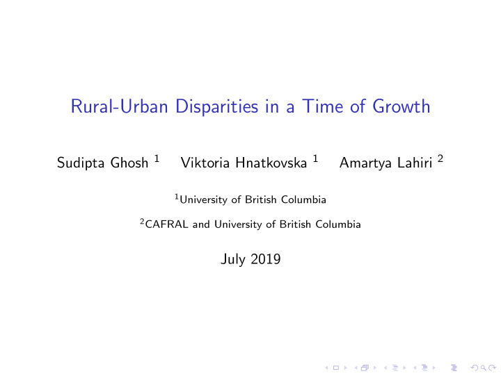 rural urban disparities in a time of growth