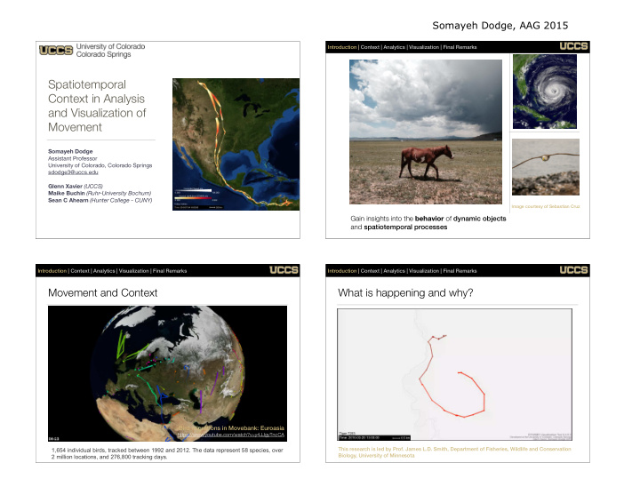 spatiotemporal context in analysis and visualization of