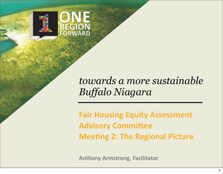 towards a more sustainable buffalo niagara