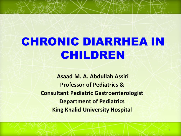 chronic diarrhea in children
