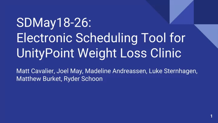 sdmay18 26 electronic scheduling tool for unitypoint