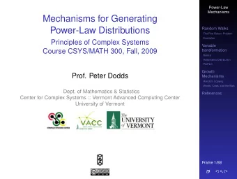 Mechanisms for Generating  Power-Law Distributions  Random Walks  The First Return Problem