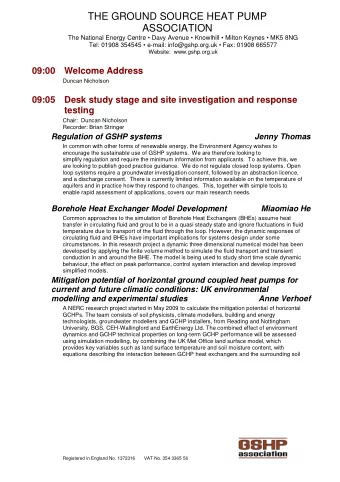THE GROUND SOURCE HEAT PUMP  ASSOCIATION  The National Energy Centre  Davy Avenue  Knowlhill