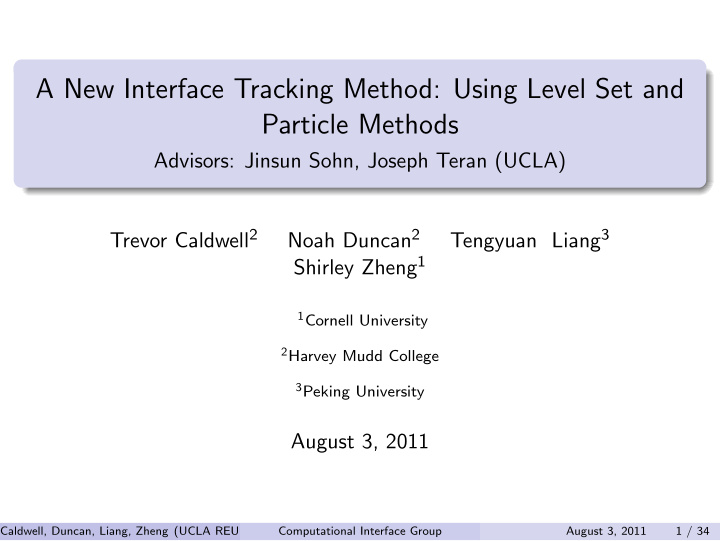 a new interface tracking method using level set and