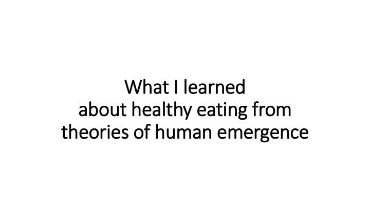 about healthy eating from