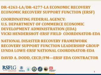 DEVELOPMENT ADMINISTRATION (EDA)  VICKI HENDERSHOT-ERSF FIELD  COORDINATOR-EDA  -  NATIONAL