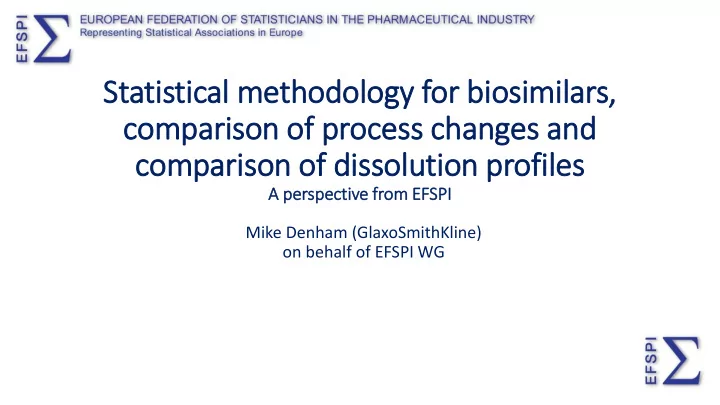 statistical methodology for bio iosimil ilars comparison
