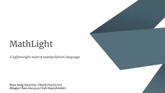 MathLight  A lightweight matrix manipulation language  Boya Song (bs3065)  Chunli Fu(cf2710)
