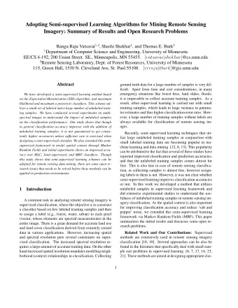 Adopting Semi-supervised Learning Algorithms for Mining Remote Sensing  Imagery: Summary of Results