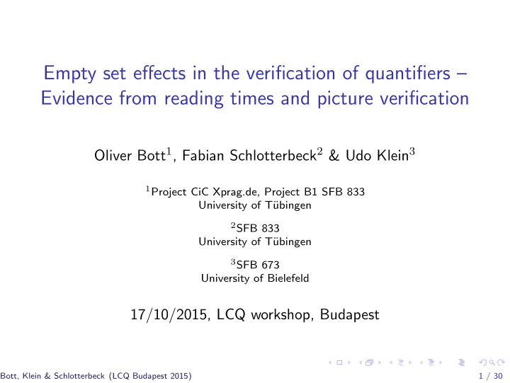 empty set effects in the verification of quantifiers