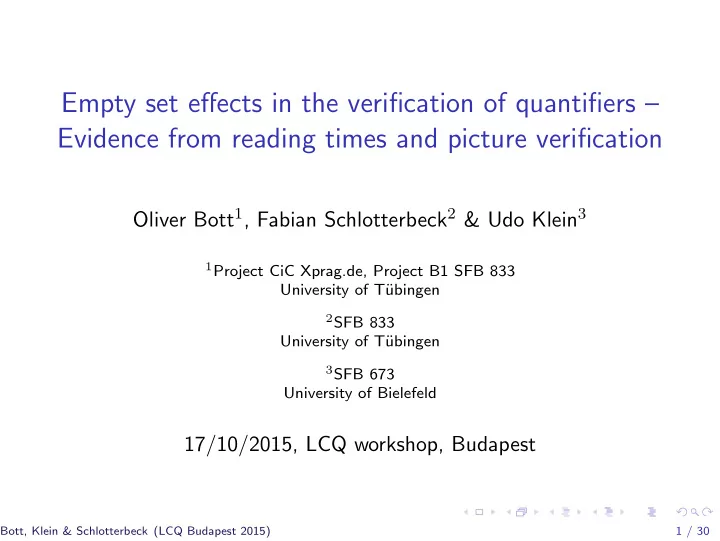 empty set effects in the verification of quantifiers