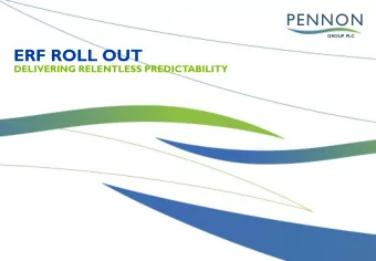 ERF ROLL OUT  DELIVERING RELENTLESS PREDICTABILITY  DELIVERING THE ERF PORTFOLIO FOR PENNON