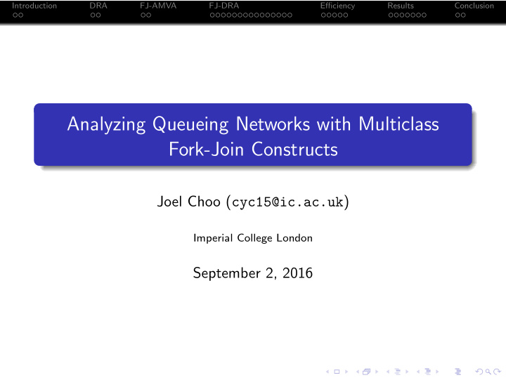 analyzing queueing networks with multiclass fork join
