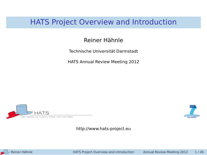 hats project overview and introduction