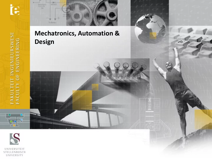 mechatronics automation design k kruger prof a basson dr
