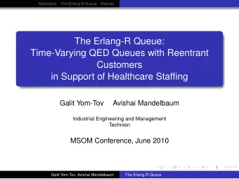 The Erlang-R Queue:  Time-Varying QED Queues with Reentrant  Customers  in Support of Healthcare