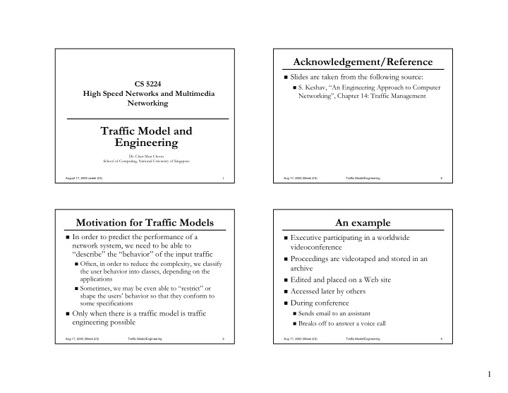 traffic model and traffic model and engineering