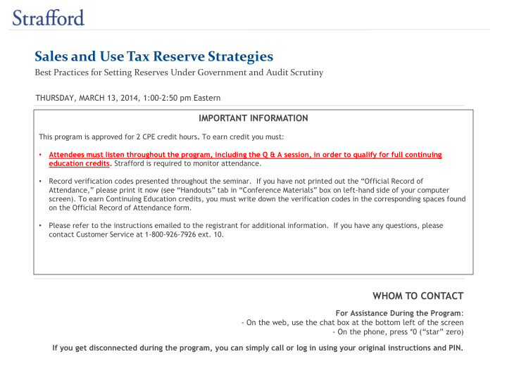 sales and use tax reserve strategies