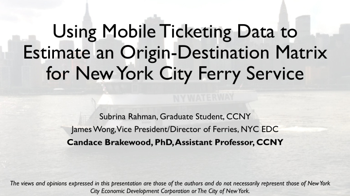 using mobile ticketing data to estimate an origin