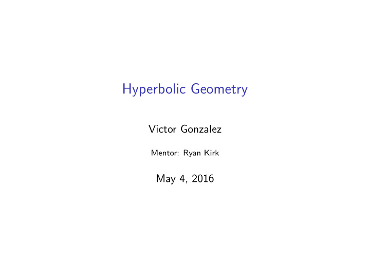 hyperbolic geometry