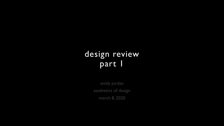 design review part 1